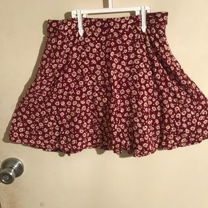Red Flower Design Skirt